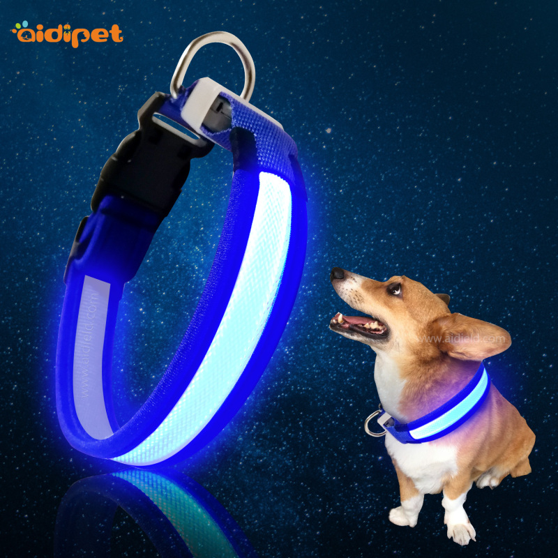Solid Color Fashion China Flashing Led Dog Collar USB Rechargeable Waterproof Dog Safety Pet Collar Led
