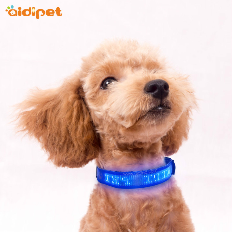Pu Animal Reflective Led Dog Collar Adjustable Nylon Flashing APP Control Pet Dog Collars