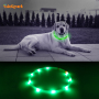 Led Light up Rechargeable Silicone Dog Collar Free Size Cuttable Glow Dog Collar Necklace