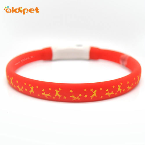 led night collar C8 Silicone Flashing Night Safety Dog Pet Collar