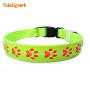 Hollow Paw Pattern Dog Led Collar Rechargeable Dog Collar Leather  Luxury PU Dog Collar Flashing At Night