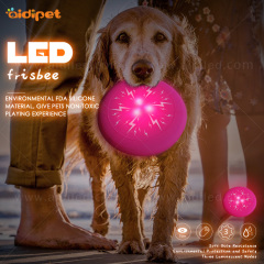 Luminous Light up Led Flying Disc for Pet Dog Play Eco-friendly  Silicone Flashing Dog Pet Disc Flying