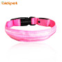 Strong Pulling Force ABS Buckle Flashing Dog Pet Collar Polyester Dual Optical Fibers Dog Collars