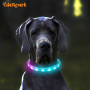Aidiflashing Light up Dog Collar Make Pet Safe eco Silicone TPU Dog Collar with RGB Multiple Color Led Dog Collar
