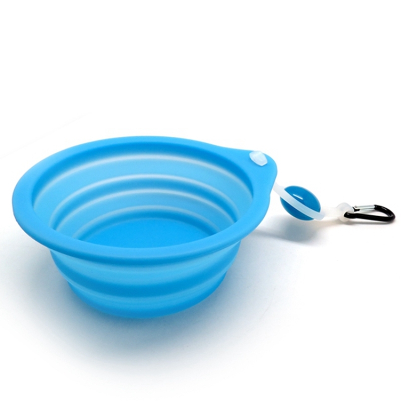 Collapsible Silicone Portable Dog Water Food Bowl with Hook for Travelling Walking Dogs(without led/stock item in low price)