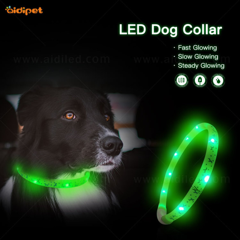 led night collar C8 Silicone Flashing Night Safety Dog Pet Collar