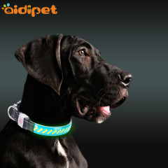 Colliers de chien en nylon de gros Glow up Collier de colliers pour animaux de compagnie de chien lumineux LED clignotant avec un bon prix