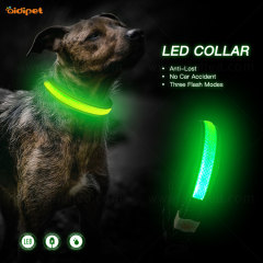 Colliers pour animaux de compagnie pour chiens avec lumières LED Nylon Glow In Night Pet Dog Collar Luminous Pet Collar Light
