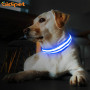 Outdoor Light Up USB Rechargeable Safety Dog Collar with Light Dual Optical Fibers Flashing Pet Collars