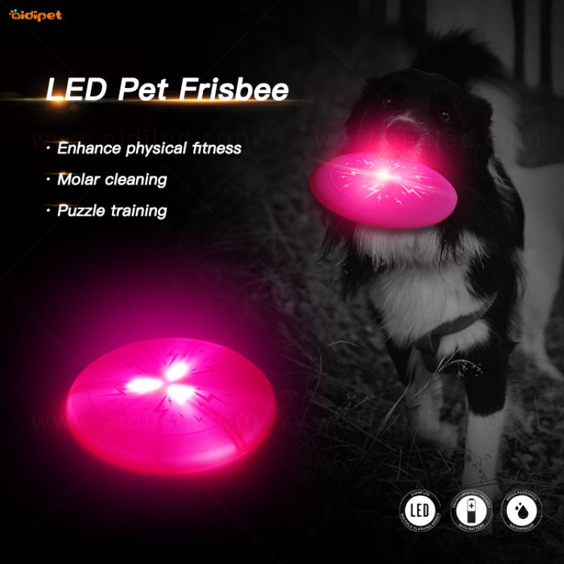 Factory Wholesale Led Glowing /Reflective /Double Soft Silicone dog Flying Discs