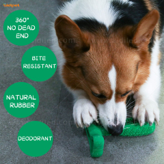 Le caoutchouc naturel incassable en gros qui respecte l'environnement élimine la mauvaise haleine jouet pour chien à mâcher durable