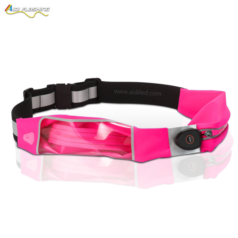 Led Fanny Pack Sports Waist Bag with USB Rechargeable Waterproof Light up Running Pack Waist Bag