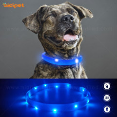 Collier de chien d'éclairage LED en silicone étanche en gros