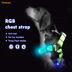 Gilet de collier de laisse LED de harnais de lumière clignotante de sécurité d'animal familier de chien en nylon LED