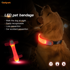 Couverture de collier de chien LED multifonction lumière Silicone souple Anti-puces collier de chien pour animaux de compagnie couverture de laisse lumière sécurité chien lumière