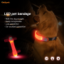 Multi Function Led Dog Collar Cover Light Soft Silicone Anti-Flea Pet Dog Collar Leash Cover Light Safrty Dog Light