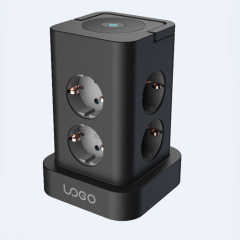 Desktop Smart Surge Protector Black Table Power Universal Socket Outlet