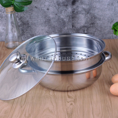 Hot Sale Korean Japanese India 2 Layers Stainless Steel Steamer Cooking Pot with Factory Price