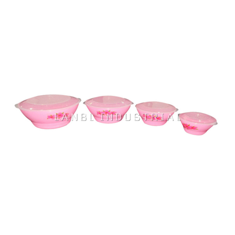 Customized 4Pcs/Set Round Plastic Bento Lunch Box Food Container