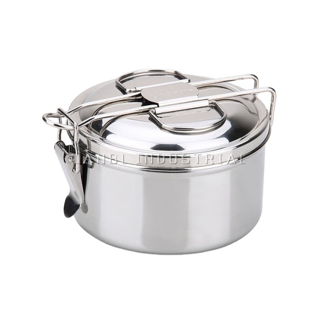 Portable Lunch box Stainless Steel Cookware Tableware Set For Camping Picnic Fishing
