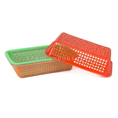 Hot Sell Rectangular Plastic Food Storage Kitchen Strainer with Holes