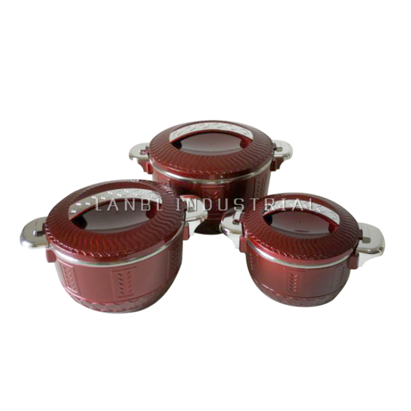 Luxury 3 Pcs/Set Insulated Stainless Steel Hot Pot Food Warmers Casserole Container for Home Use