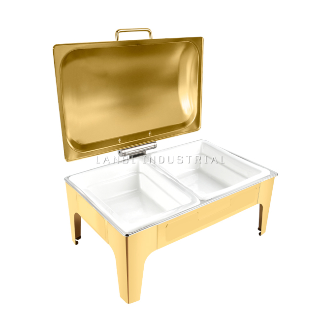 Hotel Restaurant Daily Use Stainless Steel Chafing Dishes Buffet Stainless Steel Food Warmer Matching Ceramic Basin