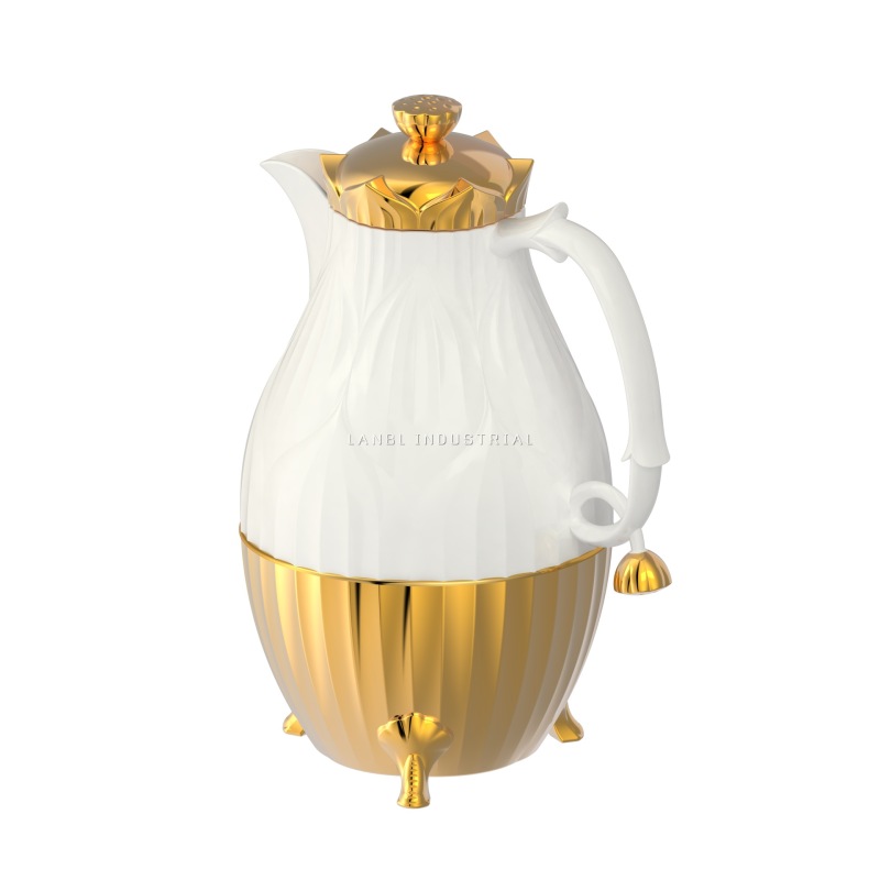 Arab Fashion Design Glass Liner Coffee Pot Electroplating Process Thermal Insulation Coffee Pot Vacuum Insulated Coffee Pot