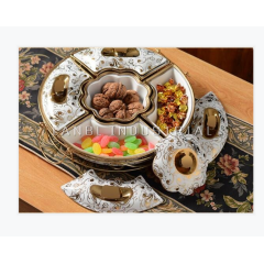 Western Style Stainless Steel Food Plate Round Snack Food Container