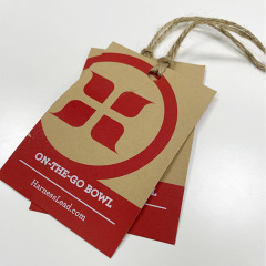 Eco-friendly recycle customized brown kraft paper hang tags for clothing and packaging