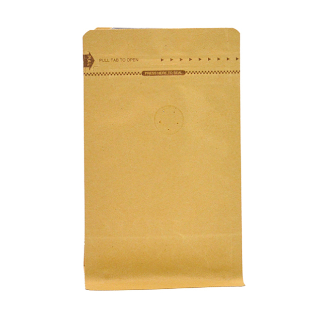 Manufacturer Wholesale Brown Kraft Paper Bags Coffee Bags with Valve Pull Tab Zipper
