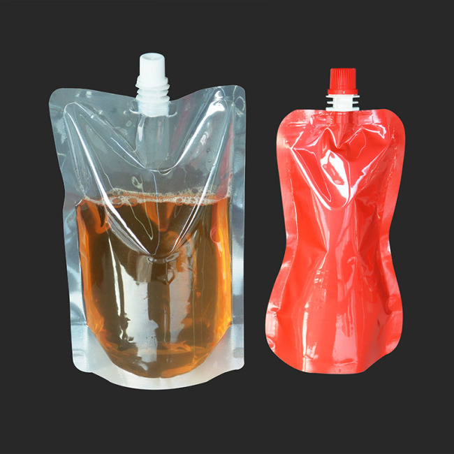 Stand Up Spout Pouch 150ml 250ml 500ml 1L 2L Tomato Sauce Juice Drink  Liquid Plastic Packaging Bag