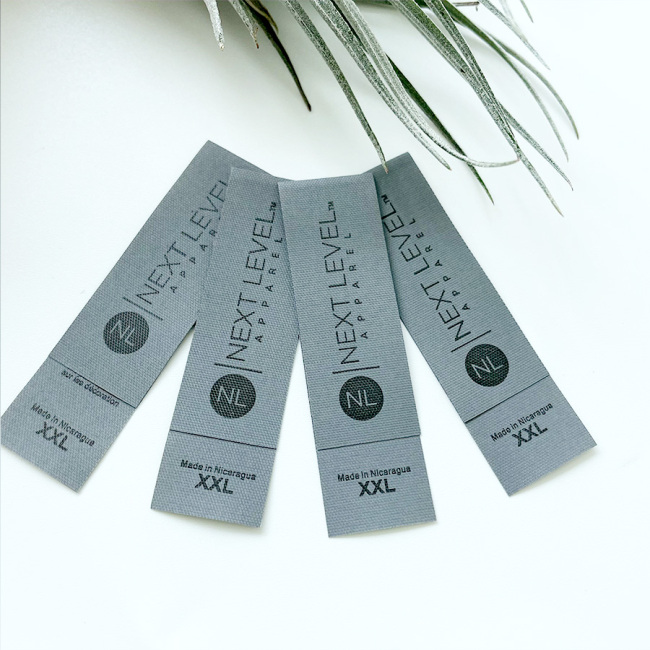 Iron Brand Instruction Organic Cotton Clothing Label Woven Neck Tag