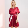 Super Soft 100% Mulberry Silk Stain Night Gown Robe