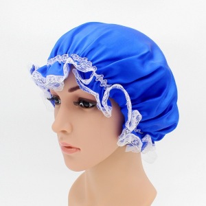 Lace Design Silk Sleep Cap für lockiges Haar