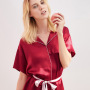Super Soft 100% Mulberry Silk Stain Night Gown Robe