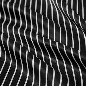 Custom Black And White Stripe Printed Embroidered Logo Silk Pillowcases