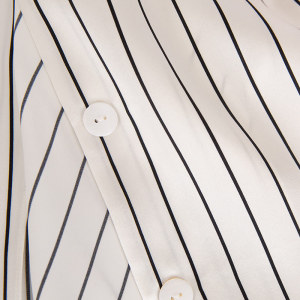 Custom Unisex Classic Striped Design Short Silk Pajamas Set For Women and Men
