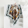 Leopard And Plants Double-sides Print 16 Momme Silk Twill Scarf