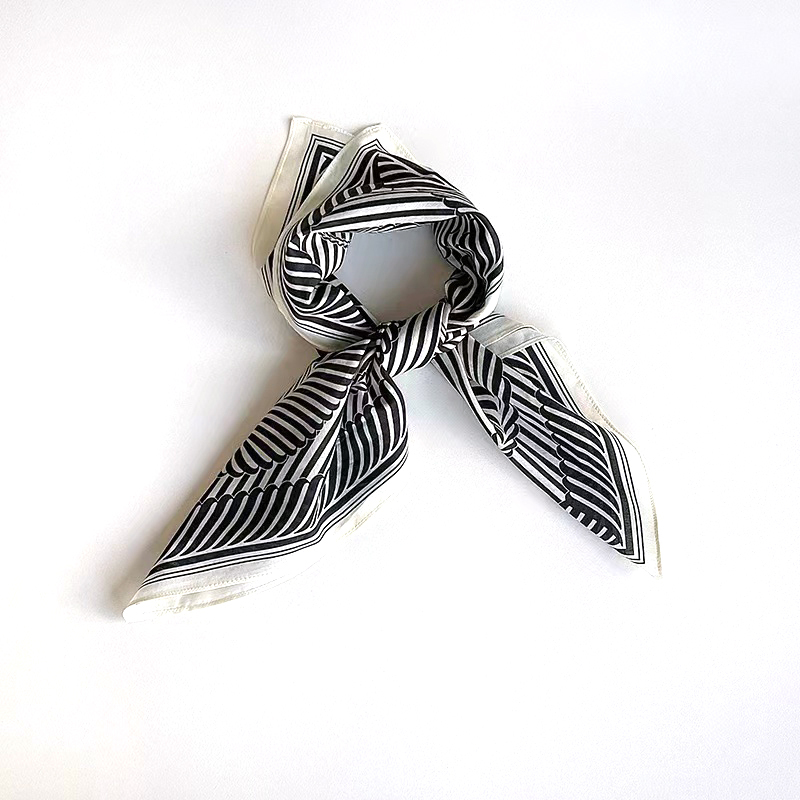 Double-Sided Printed Silk Hair Tie Square Scarves Accept Customization