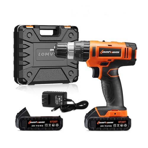 Lomvum 18V Battery Two Speeds Electric Cordless Impact Drill