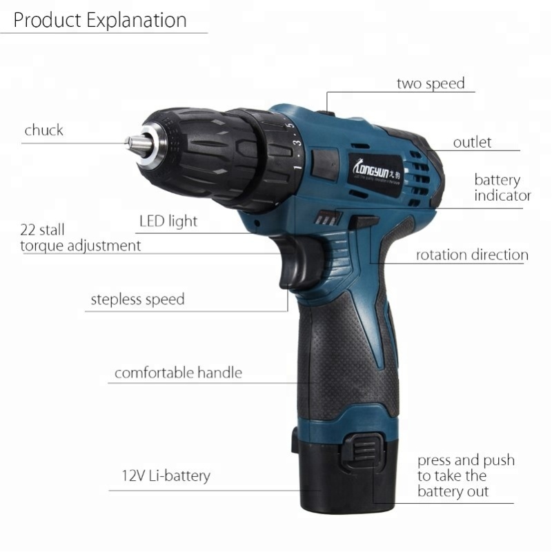 LOMVUM NEW Arrivals Rechargeable Multifunction Power Tools Mini Cordless Drill Water Well Drilling Machine