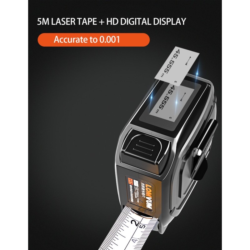 LOMVUM LTM USB Rechargeable  Laser Distance Meter  40/60m Laser Rangefinder 5m Tape LCD Digital Laser Tape