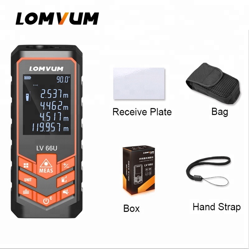 LOMVUM Hot Sales LV66U Auto Level Rangefinder Analysis Measuring Digital Laser Distance Meters