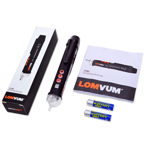 LOMVUM Electric Tester Pen Dual Voltage Tester Non-Contact Voltage Detector AC 12V-1000V with LED Flashlight