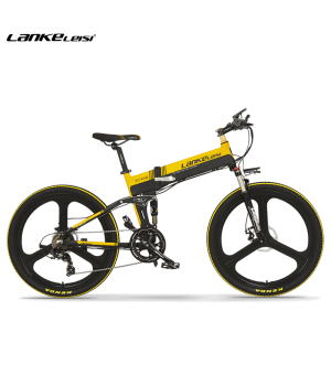 LANKELEISI XT750 400W 26 pulgadas Bicicleta eléctrica de asistencia eléctrica plegable 35 km / h 70-90 km Alcance 48V 10.4AH E-bike IP54 STOCK impermeable Envío gratis