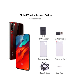 Lenovo Z6 Pro Schwarz 8 GB 128 GB Snapdragon 855 Octa Core-Mobiltelefon 2340 * 1080 OLED-Bildschirm 48 MP AI 4-Kamera-Smartphone