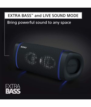 SRS-XB33 Wasserdichter Subwoofer Drahtloser Lautsprecher-Subwoofer Live-Soundeffekt mit einem Klick Ungefähr 24 Stunden Akkulaufzeit X-Balanced-Lautsprechereinheit IP67 wasserdicht und staubdicht
