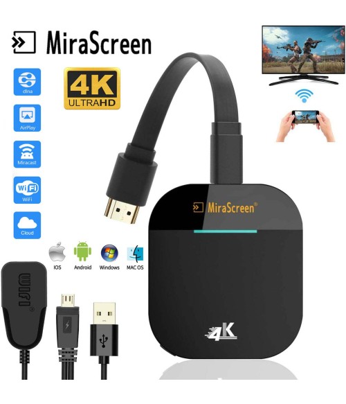 Mirascreen G5 2.4G 5G 4K Wireless HDMI Dongle TV stick WiFi Display HDMI Dongle Receiver 1080P Miracast Airplay Mirroring To HDTV Projector