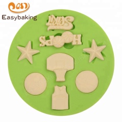 Sports Theme Basketball Hoops Sport Jersey Star Silicone Mold